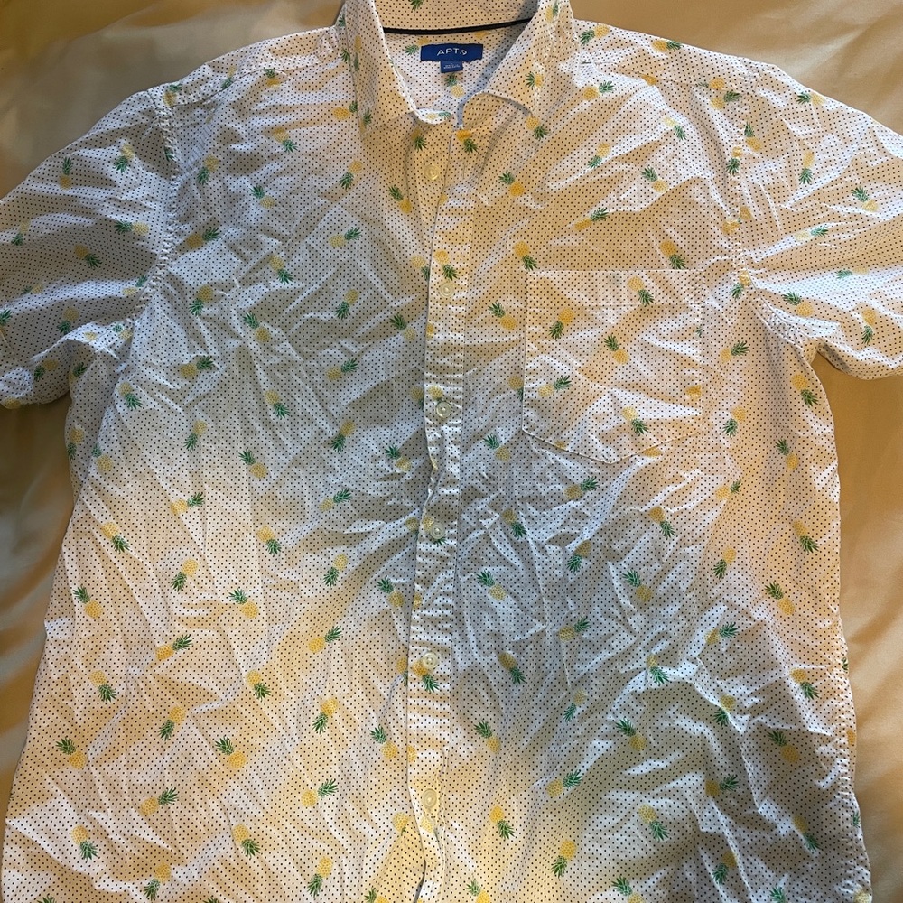 Apt. 9 White Shirt with Pineapple Print